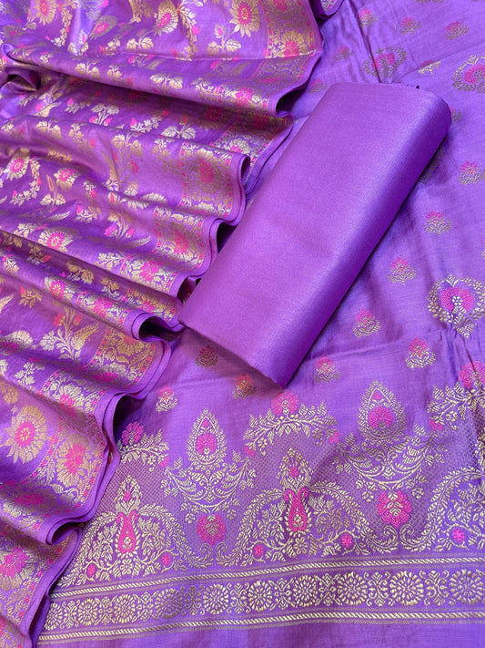 Purple Dyable Premium Cotton Resham Minakari Banarasi Suit 950AJ_NC24