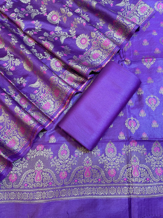 Dark Purple Dyable Premium Cotton Resham Minakari Banarasi Suit 950AJ_NC29
