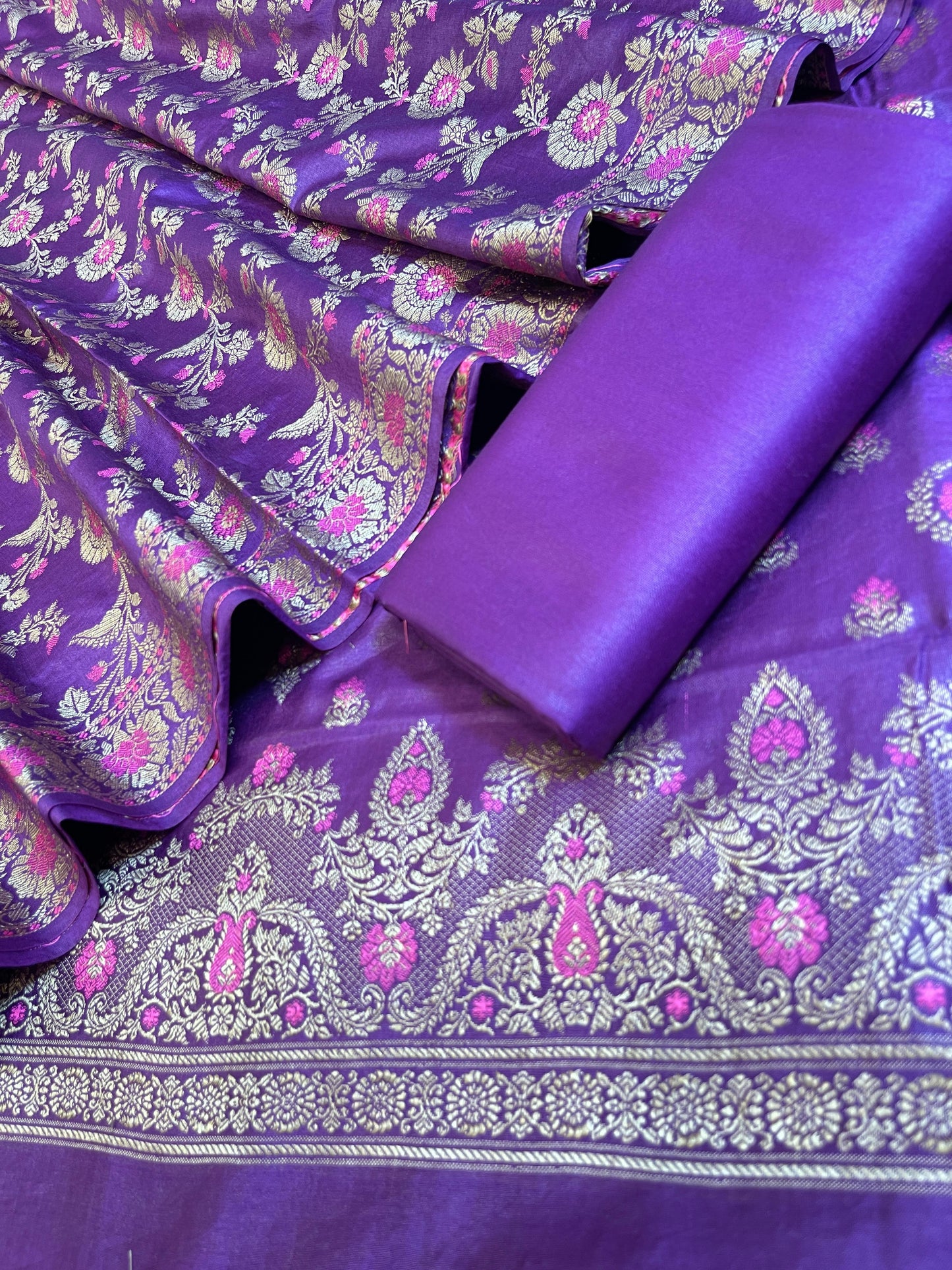 Dark Purple Dyable Premium Cotton Resham Minakari Banarasi Suit 950AJ_NC29
