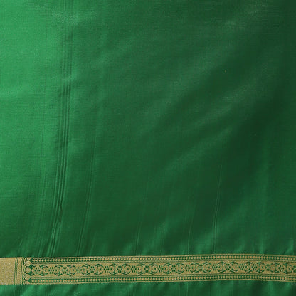 Faishana Presents Orange Mughal Motif Satin Silk Skirt Kadiyal Green Border Banarasi Saree