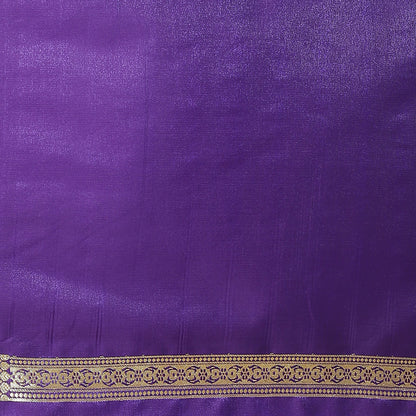 Faishana Presents Torquoise Blue Mughal Motif Satin Silk Skirt Kadiyal Blue Border with Blouse Blouse Banarasi Saree