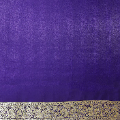 Faishana Presents Red Booti Mughal Motif Satin Silk Banarasi Saree Kadiyal Blue Borde