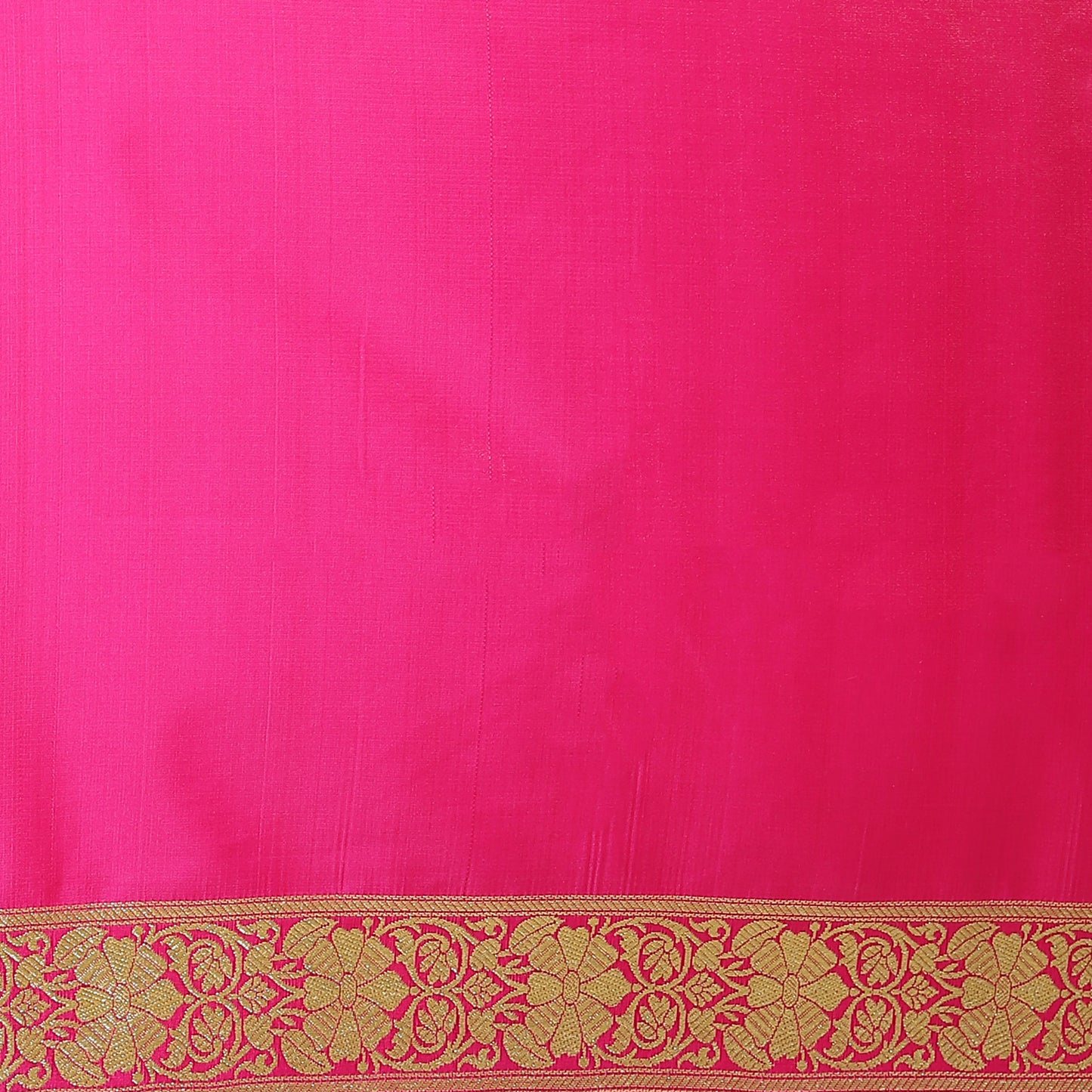 Faishana Presents Pink Booti Mughal Motif Banarasi Satin Silk Saree Kadiyal Skirt Pink Borde