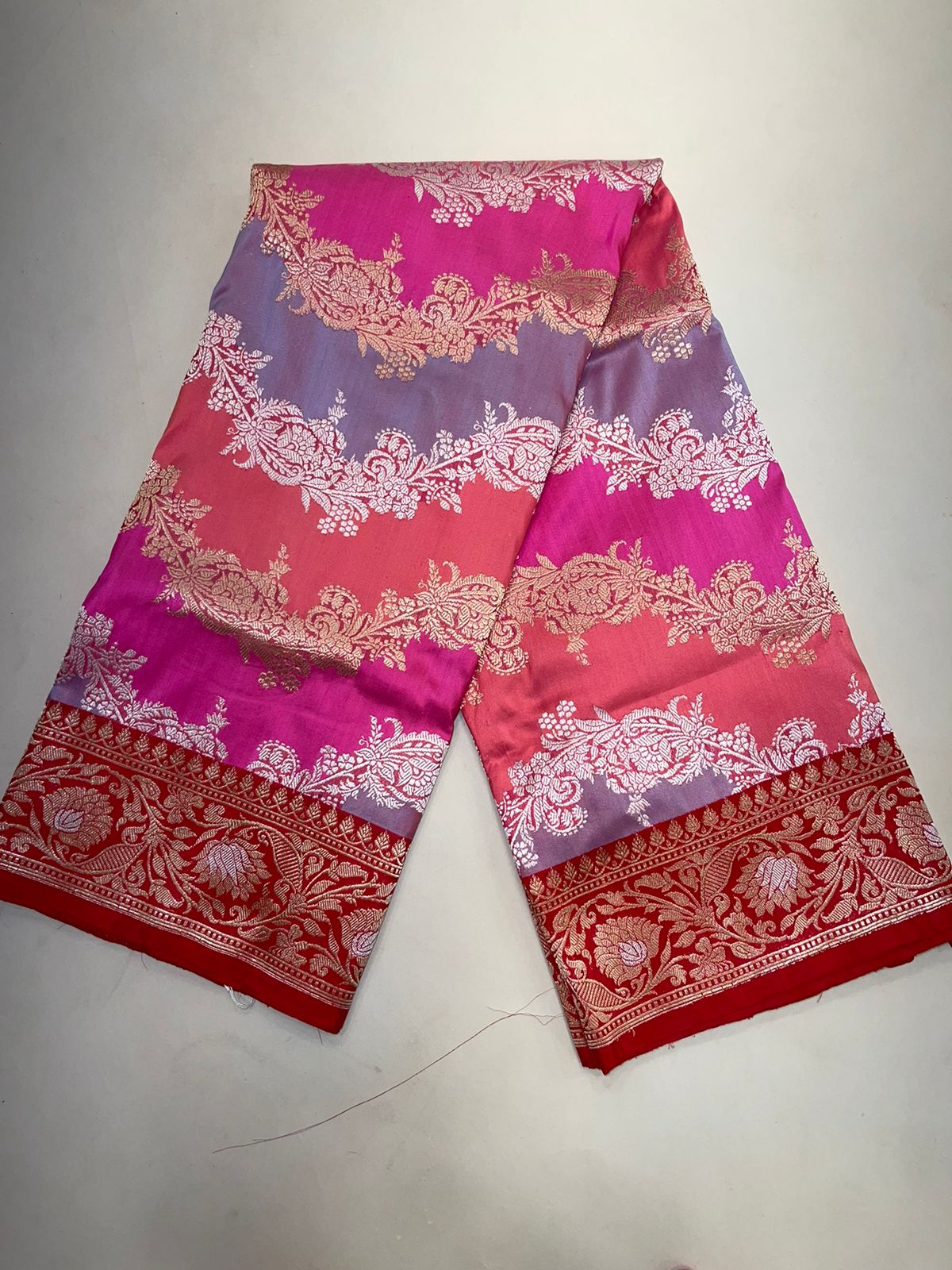 Essence of Tradition: Faishana Pure Handloom Katan Silk Rang kaat Golden Silver Zari Katan Silk Saree with Kadhwa Jungla Honey Bee Booti Blouse