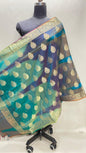 Multicolor Katan Georgette Floral Zari Dupatta ASDD_1