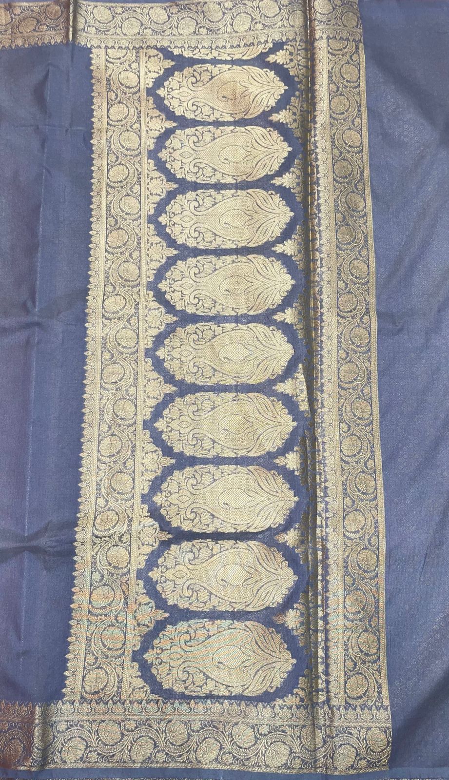 Grey Katan Silk Banarasi Sarees For Women GEASF205