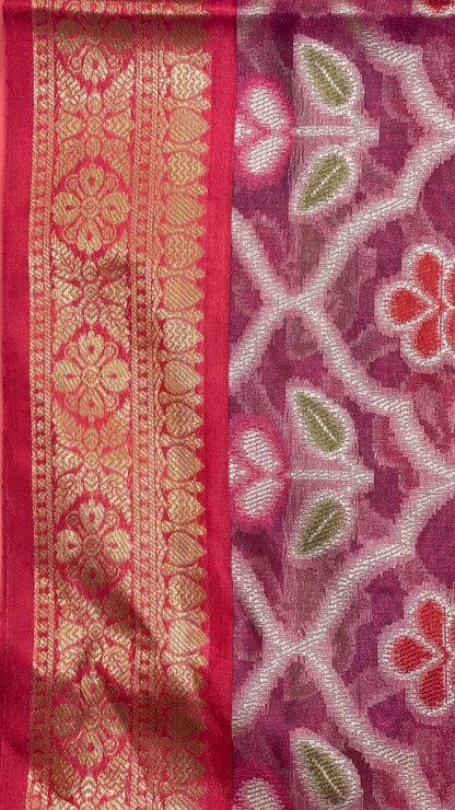Magenta Art Silk Banarasi Sarees For Women GEASF_21