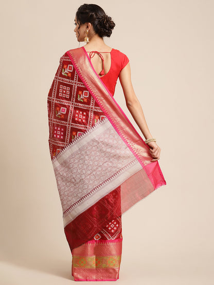 Maroon Art Silk Banarasi Sarees For Women GEASF_23