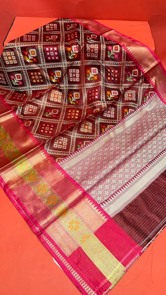 Maroon Art Silk Banarasi Sarees For Women GEASF_23