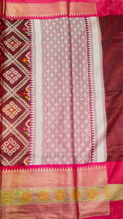 Maroon Art Silk Banarasi Sarees For Women GEASF_23