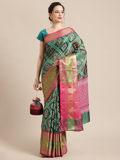 Green Art Silk Banarasi Sarees For Women GEASF_24