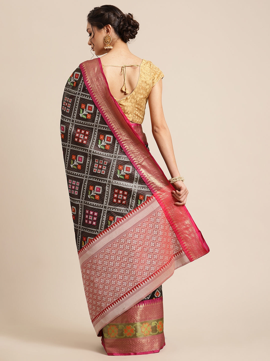 Black Art Silk Banarasi Sarees For Women GEASF_27