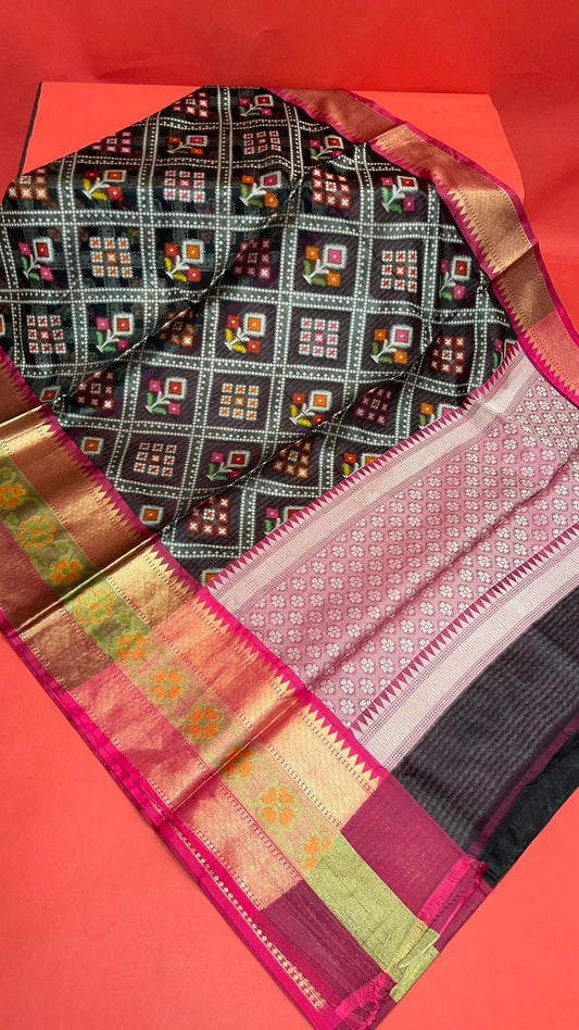 Black Art Silk Banarasi Sarees For Women GEASF_27