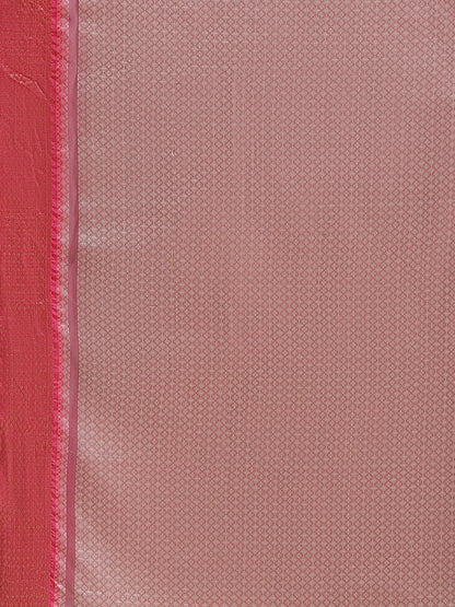 Faishana Presents Bottle Green & Pink Ikkat Patola Art Silk Skirt Pattu Border With Pink Blouse Banarasi Saree