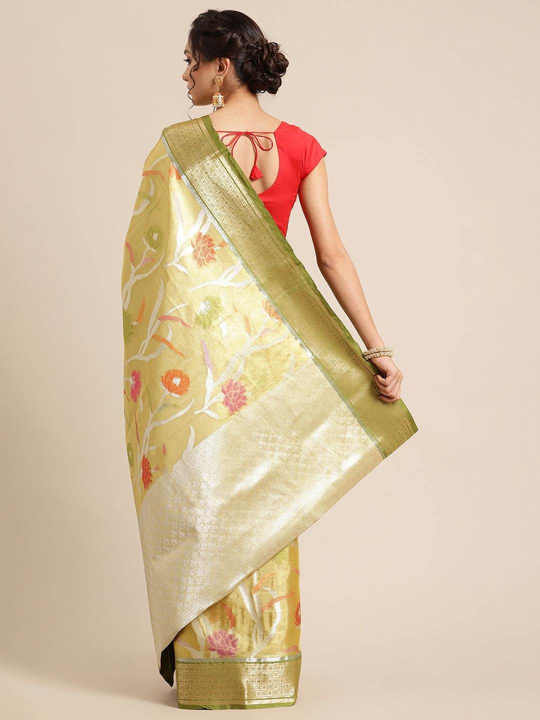 Gold Tissue Banarasi Sarees For Women GEASF_50