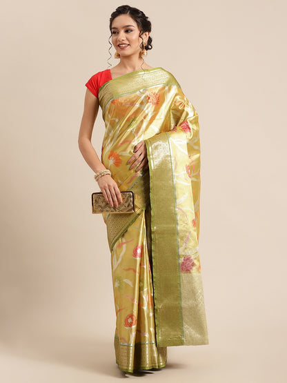 Gold Tissue Banarasi Sarees For Women GEASF_50
