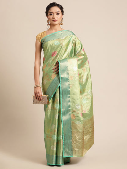 Green Tissue Banarasi Sarees For Women GEASF_55
