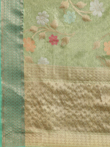 Green Tissue Banarasi Sarees For Women GEASF_55