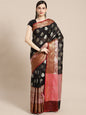 Faishana Presents Black & Maroon Booti Artsilk Meena Skirt Paithani Border With Maroon Blouse Banarasi Saree