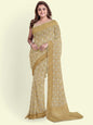 Faishana Presents Beige Kora Cotton Chunri Booti With Beige Blouse Banarasi Saree
