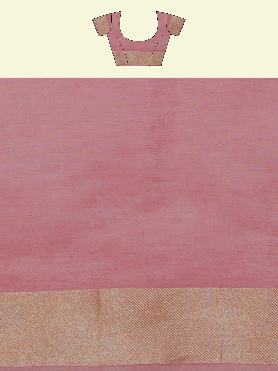 Faishana Presents Peach Kora Cotton Chunri Booti With Peach Blouse Banarasi Saree