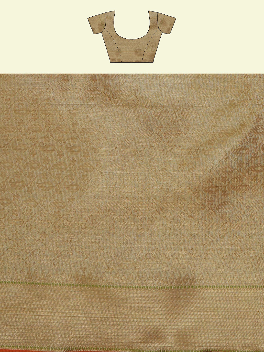 Faishana Presents Beige Abstarct Huge Square Pattern With Beige Border And Beige Blouse Banarasi Saree