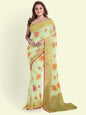 Faishana Presents Green Cotton Motif Booti With Green Border And Green Blouse Banarasi Saree