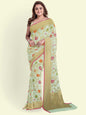 Faishana Presents Green Cotton Abstarct Pattern With Green Blouse Banarasi Saree