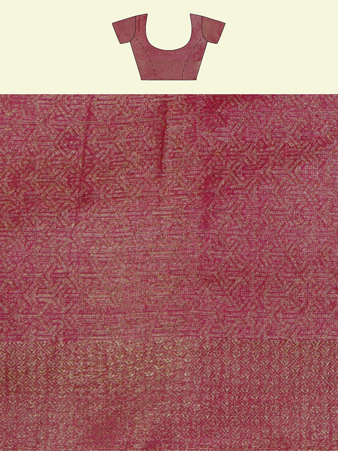 Faishana Presents Pink Cotton Paisley Stripe Zari With Pink Blouse Banarasi Saree