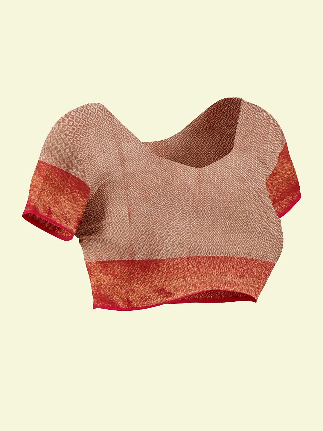 Faishana Presents Red Floral Jaal Pattern With Red Border And Red Blouse Banarasi Saree