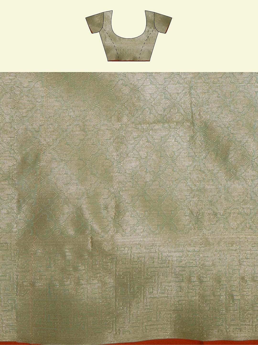 Faishana Presents Sea Green Cotton Jaal Skirt Border With Sea Green Blouse Banarasi Saree