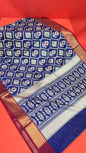 Blue Cotton Blend Banarasi Sarees For Women GEASF_772