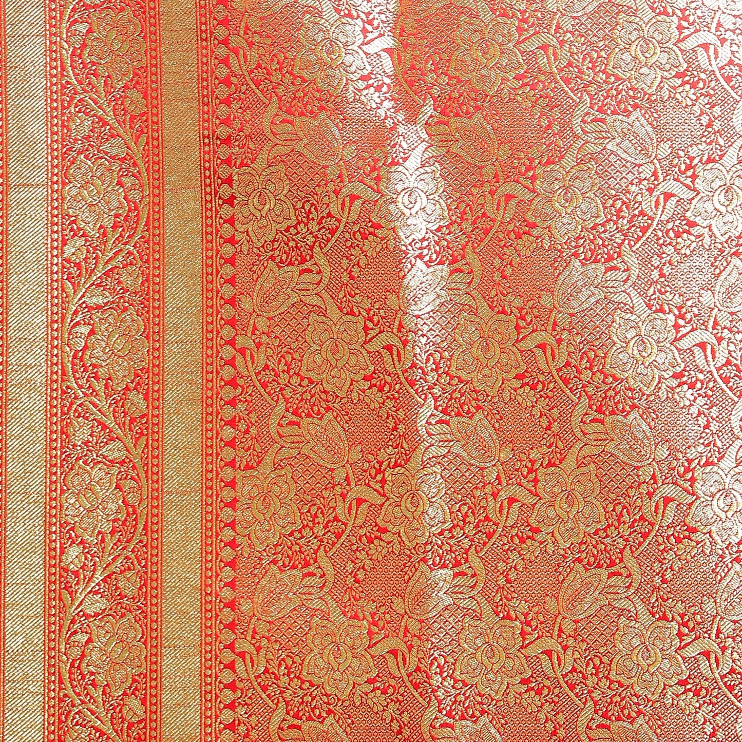 Faishana Presents Reddish Maroon Booti Flower Mughal Motif Banarasi Katan Silk With Skirt Borde