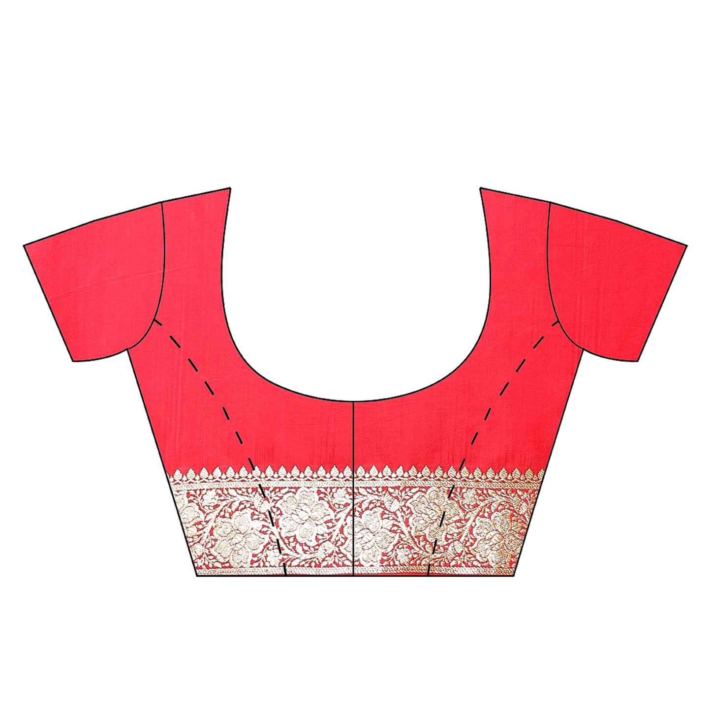 Faishana Presents Peach Booti Flower Mughal Motif Banarasi Katan Silk With Skirt Borde
