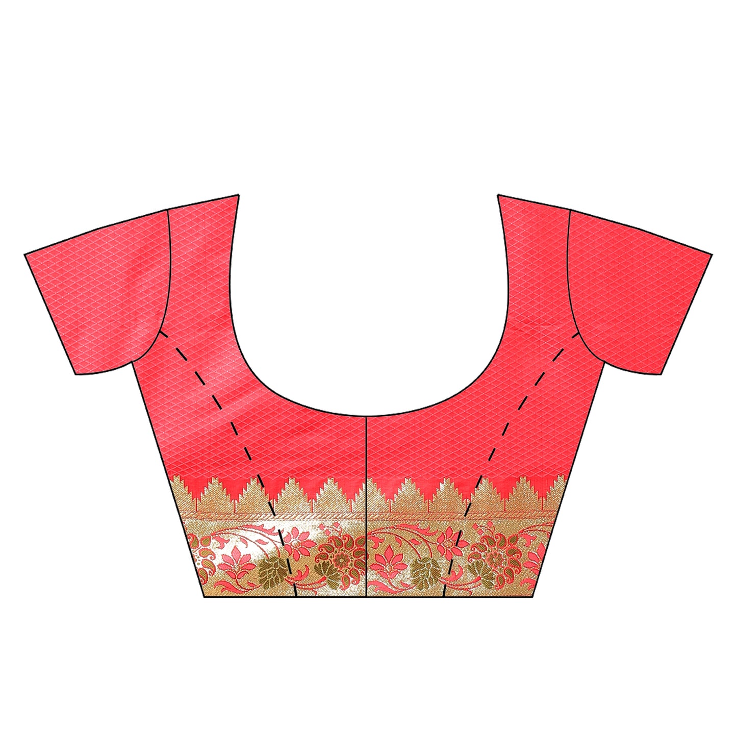 Faishana Presents Peach Meena Boota Mughal Motif Banarasi Katan Silk Saree With Paithani Meena Anchal Borde