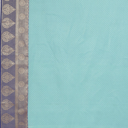 Turquoise Blue Tanchoi Banarasi Sarees For Women GEBC11