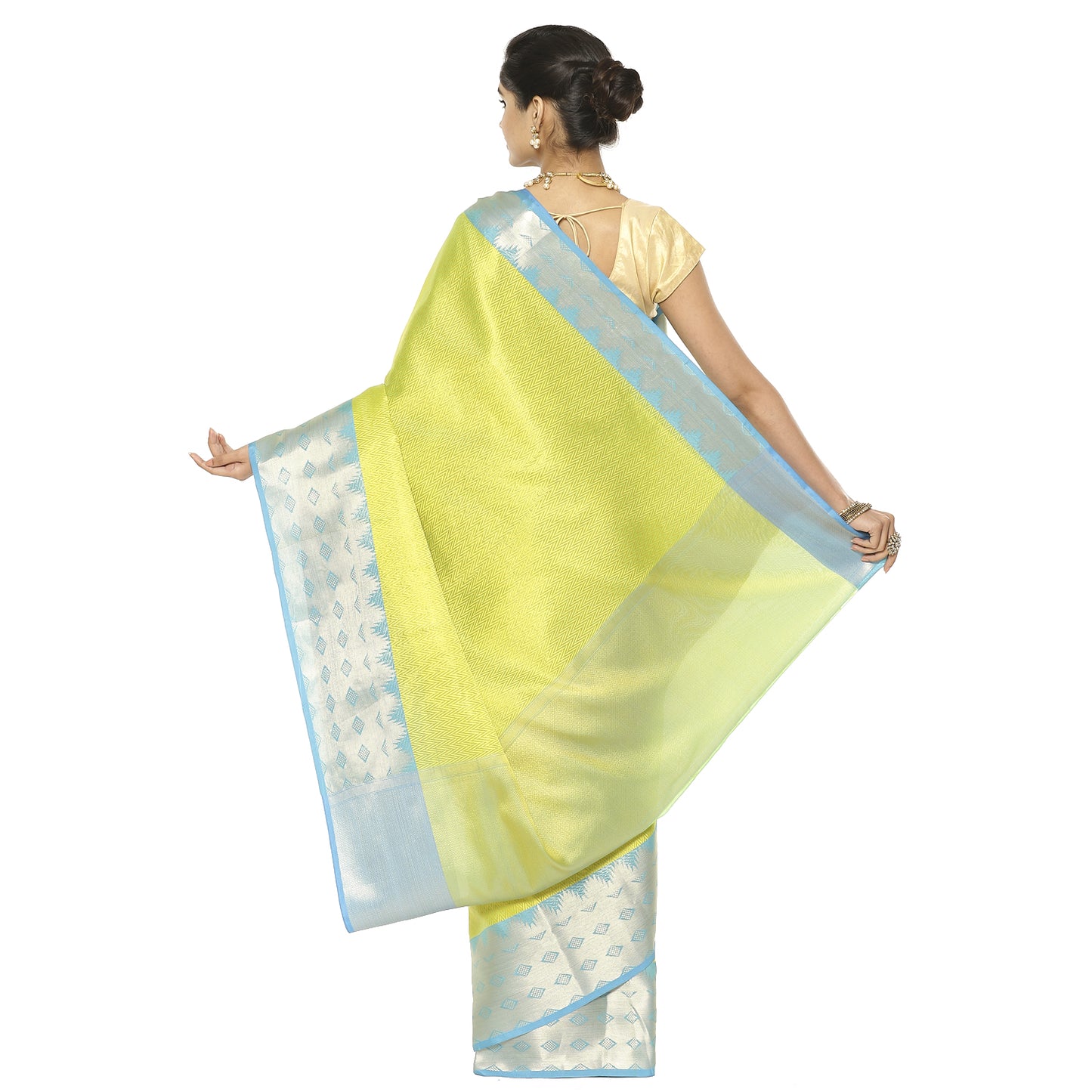Yellow Tanchoi Banarasi Sarees For Women GEBC12