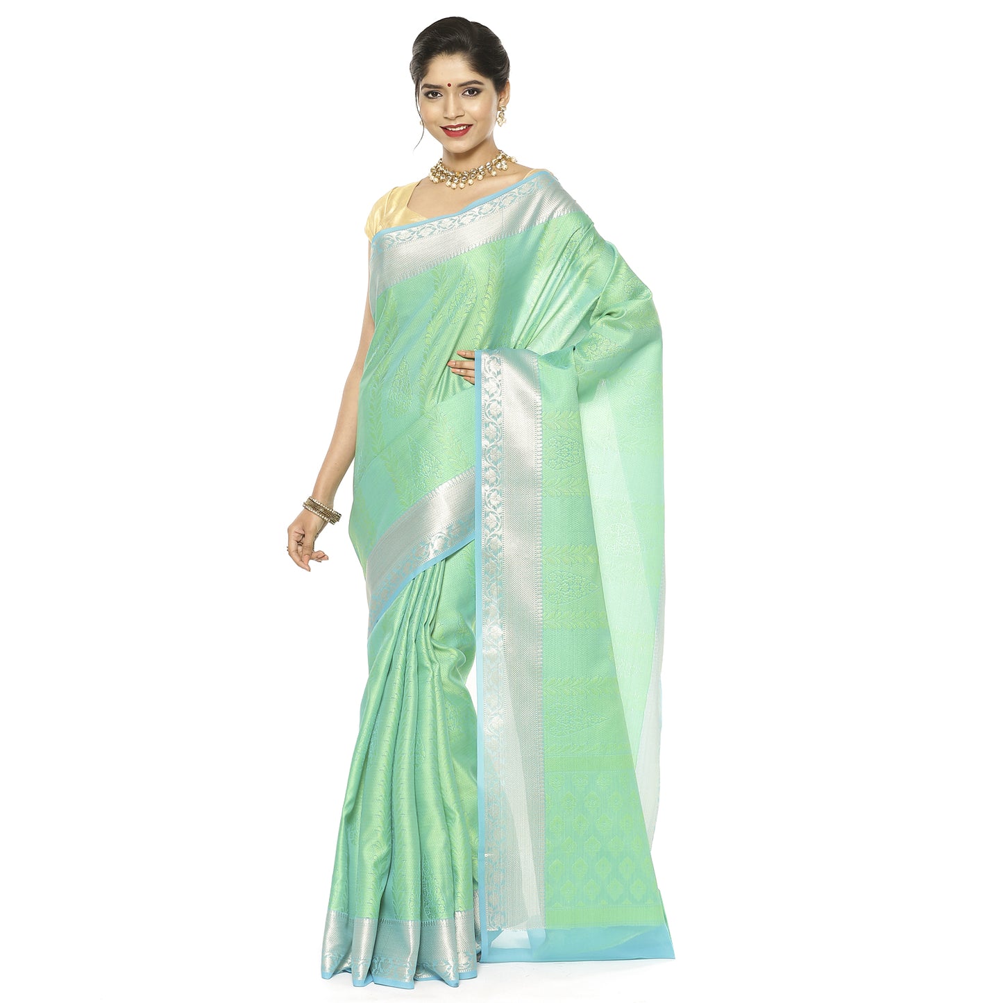 Green Tanchoi Banarasi Sarees For Women GEBC16