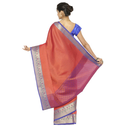 Orange Tanchoi Banarasi Sarees For Women GEBC17