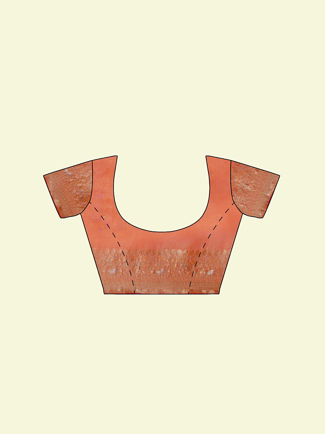 Faishana Presents Peach Masrise Cotton Jari Jaal With Peach Blouse Banarasi Saree
