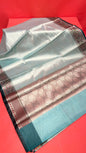 Sea Green Kanchi Silk Banarasi Sarees For Women GEBE10