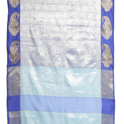 Blue Kanchi Silk Banarasi Sarees For Women GEBE17
