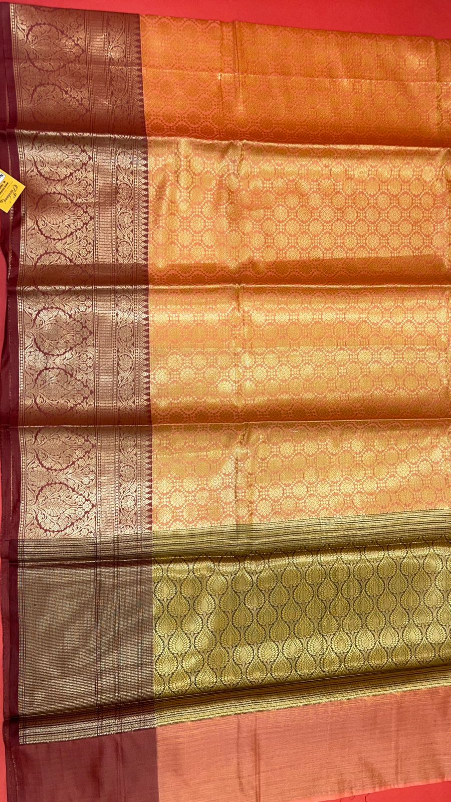 Peach Kanchi Silk Banarasi Sarees For Women GEBE19