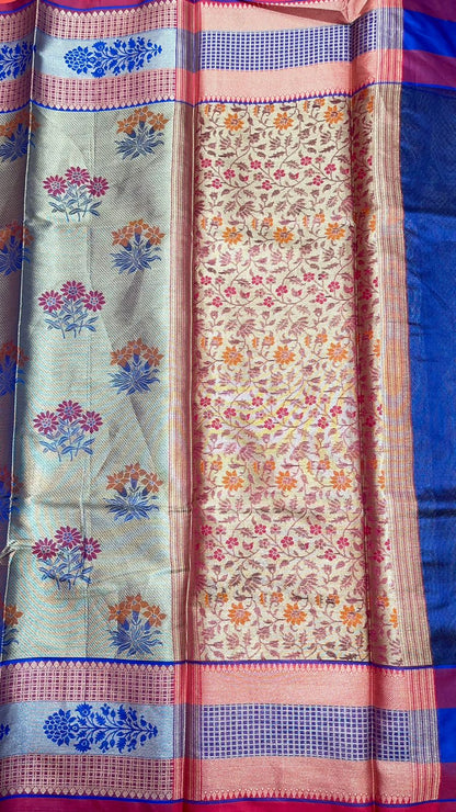Grey Kanchi Silk Banarasi Sarees For Women GEBE1