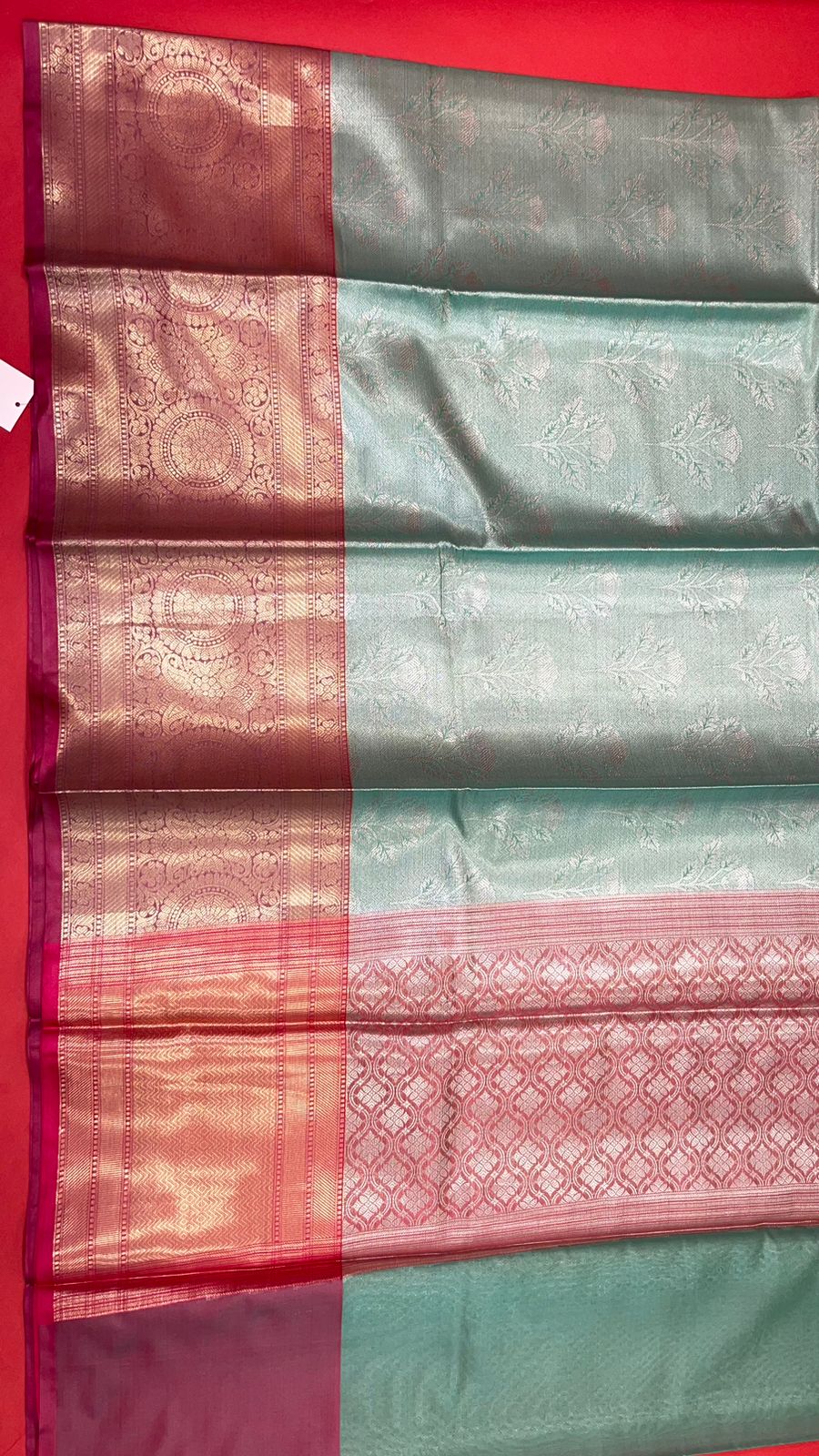 Sea Green Kanchi Silk Banarasi Sarees For Women GEBE22