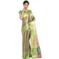 Faishana Presents Black Zari Kanchi Silk Brocade Contrast Green Zari Pattu Border Banarasi Saree