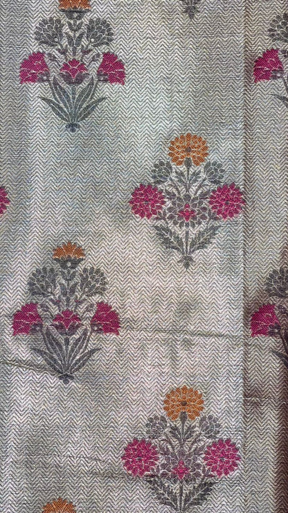 Grey Kanchi Silk Banarasi Sarees For Women GEBE2