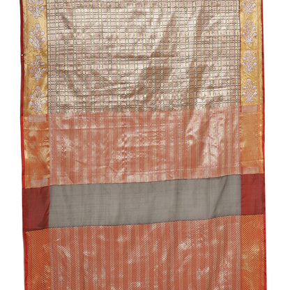 Brown Kanchi Silk Banarasi Sarees For Women GEBE3