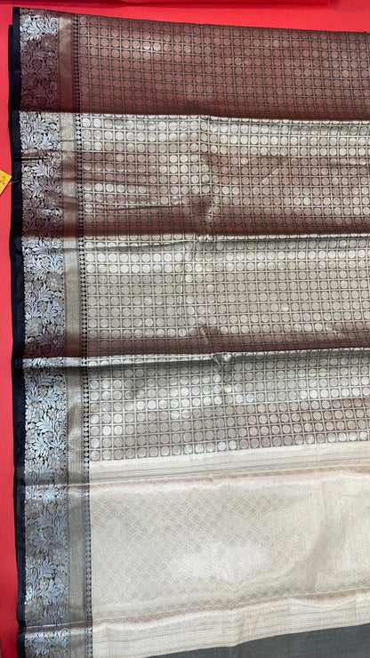 Black Kanchi Silk Banarasi Sarees For Women GEBE5