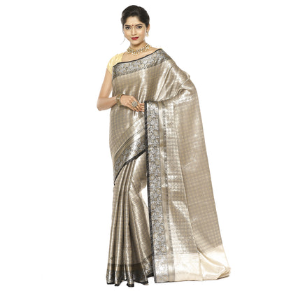 Black Kanchi Silk Banarasi Sarees For Women GEBE5